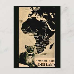 Cartão postal de mapa antigo da África