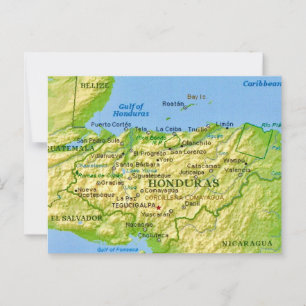 Cartão postal de mapa antigo de Honduras