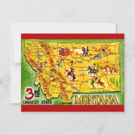 Cartão postal de mapa antigo de Montana