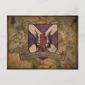 Cartão postal de mapa antigo do Ulster Scots