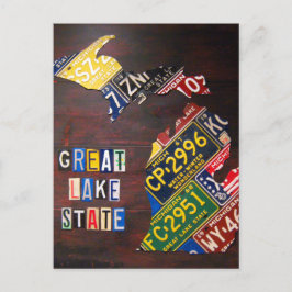 Cartão postal de Mapa de Licença de Michigan