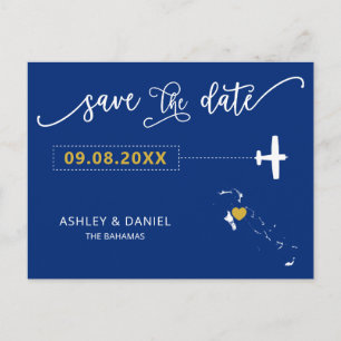 Cartão postal de mapa de salvar a data de casament