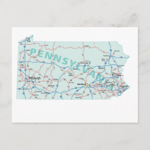 Cartão postal de Mapa Interestadual da Pensilvân