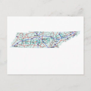 Cartão postal de Mapa Interestadual do Tennessee