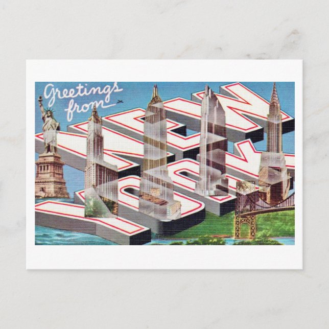 Cartão postal de marcos históricos antigos de Nova (Frente)