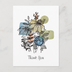 Cartão postal de margarida rabiscada em tinta e aq