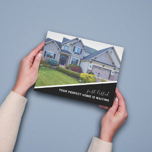 Cartão postal de marketing imobiliário de foto mod