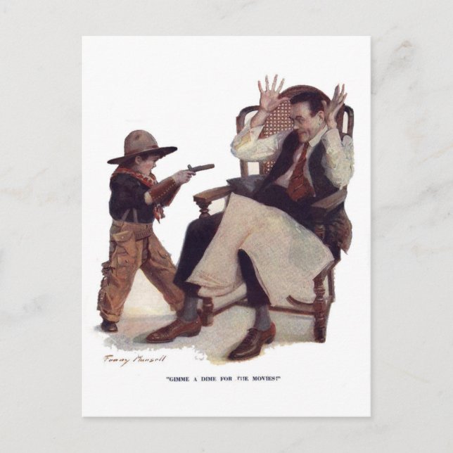 Cartão Postal Dê-me um Dime para os filmes! (Frente)