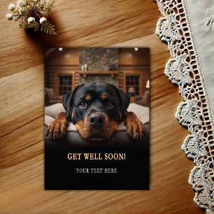 Cartão Postal de Melhoras com Rottweiler Adorável