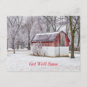 Cartão postal de melhoras Neve no Celeiro Vermelho