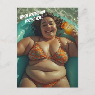 CARTÃO POSTAL DE MENINA GOSTOSA DE BIKINI E DRINQU