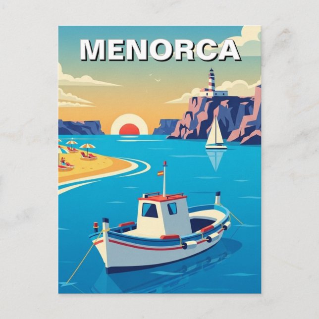 Cartão Postal de Menorca, Espanha (Frente)