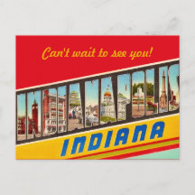 Cartão postal de mensagem de Indiana