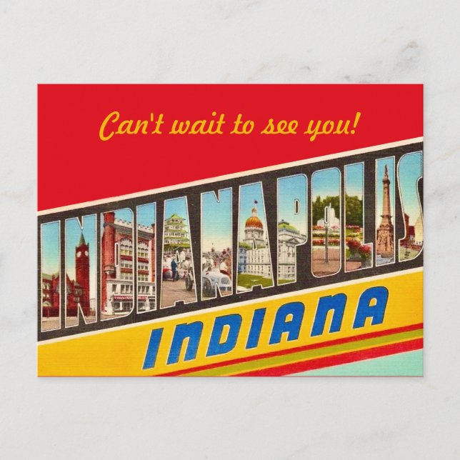 Cartão postal de mensagem de Indianapolis IN (Frente)