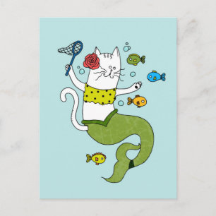 Cartão postal de Mermaid Cat