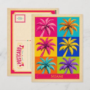 Cartão Postal de Miami Flórida Palmeira Arte Pop V