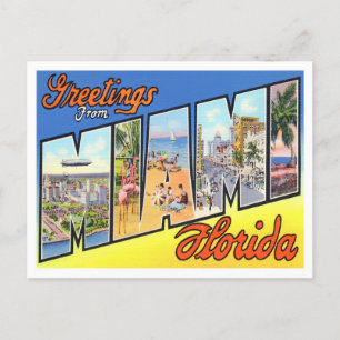 Cartão postal de Miami, Flórida Vintage