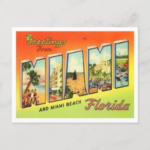 Cartão postal de Miami, Flórida Vintage