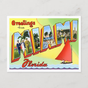 Cartão postal de Miami, Flórida Vintage