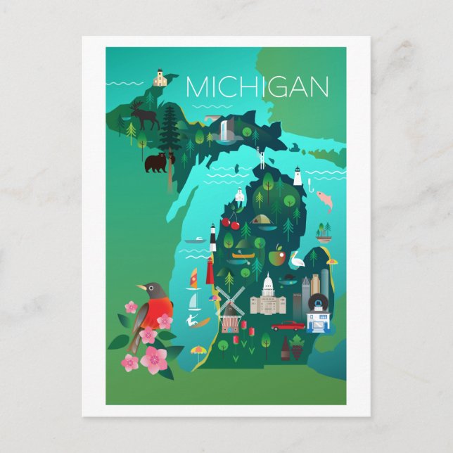 Cartão Postal de Michigan (Frente)