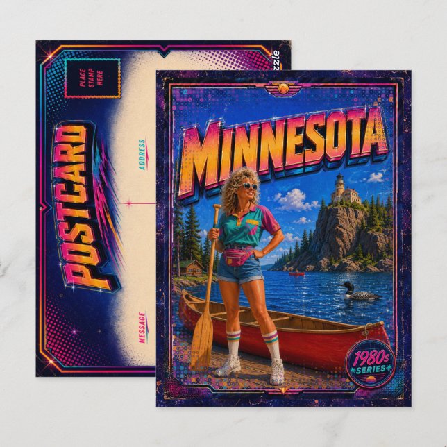 Cartão Postal de Minnesota dos Anos 80 Retro (Frente/Verso)