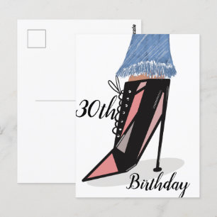 Cartão postal de moda feminina de aniversário de 3