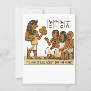 Cartão postal de moeda egípcio engraçado
