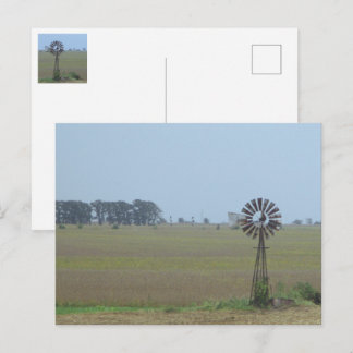 Cartão postal de moinho de vento rural