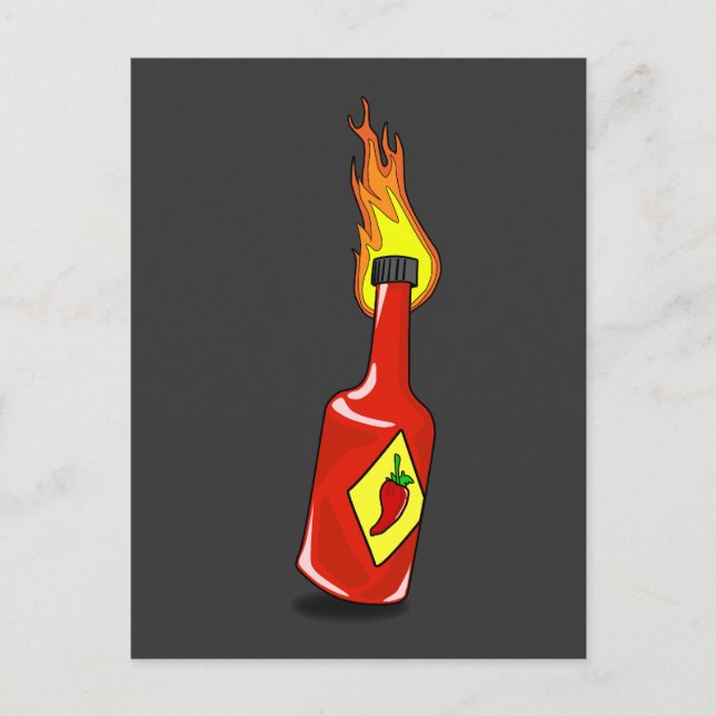 Cartão postal de Molho Picante de desenho animado (Frente)