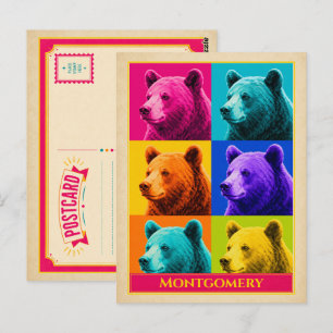 Cartão Postal de Montgomery Alabama Urso Negro Vin