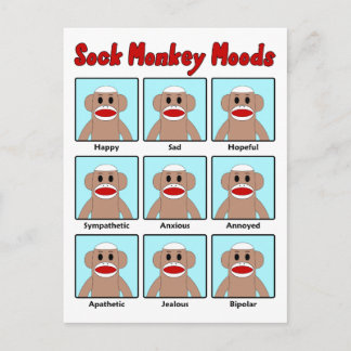 Cartão postal de Moods de Macaco Sock