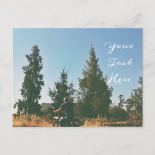 Cartão postal de moto de texto próprio para o camp