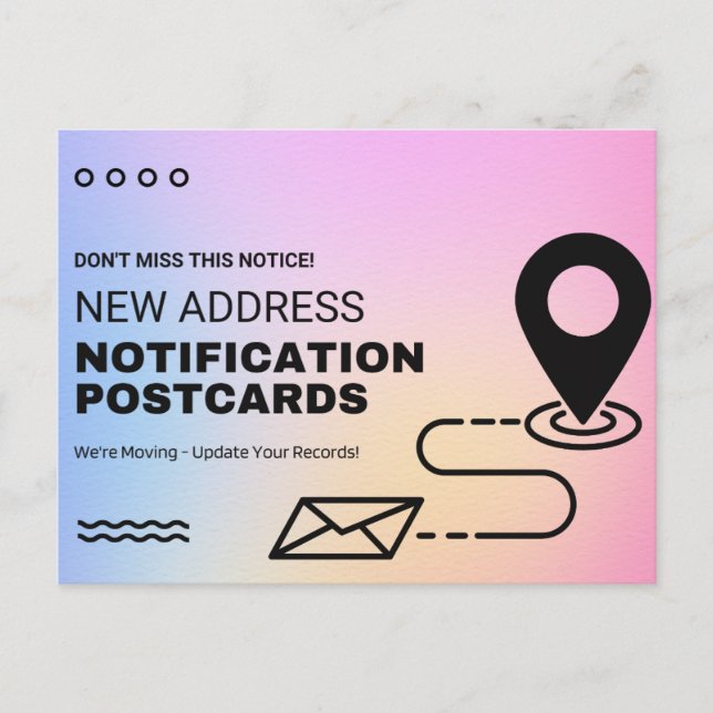 Cartão postal de mudança de endereço (Frente)