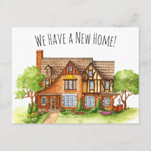 Cartão Postal de Mudança de Endereço de Cottage In