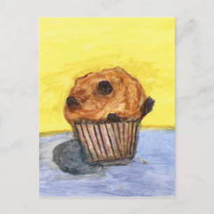 Cartão postal de muffin com gotas de chocolate pin