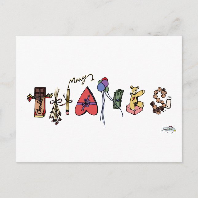 Cartão postal de muitos agradecimentos (Frente)