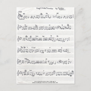 Cartão postal de Música com Folha de Promessas