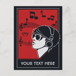 Cartão postal de Música Deco de Texto Personalizad
