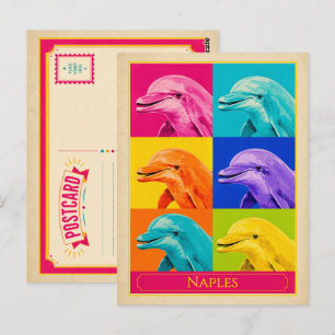 Cartão Postal de Nápoles Flórida Golfinho Arte Pop