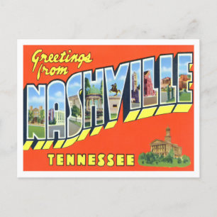Cartão postal de Nashville, Tennessee Vintage Big