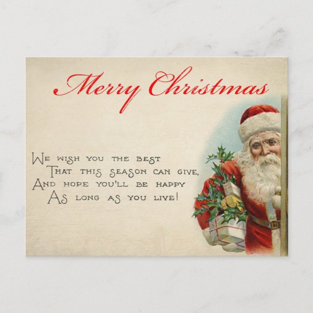 Cartão postal de Natal antigo (Frente)