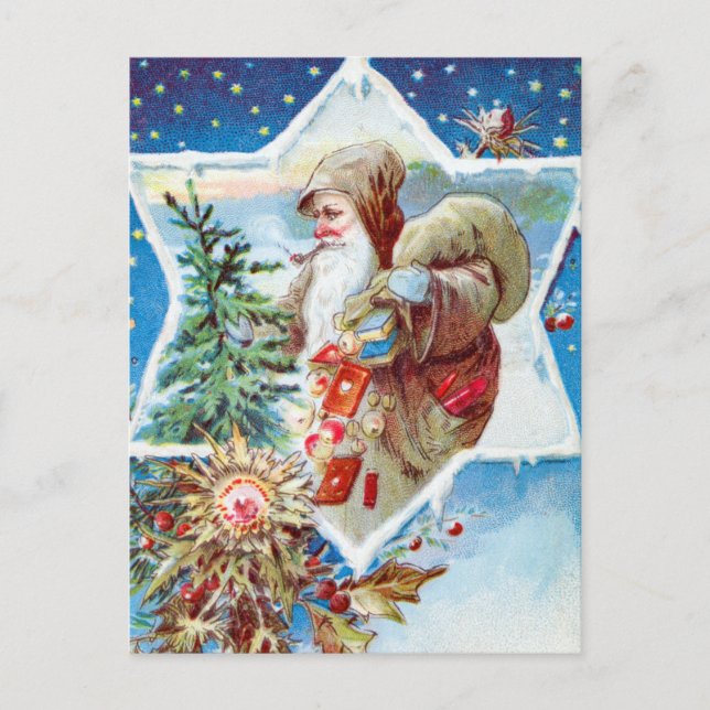 Cartão postal de Natal antigo (Frente)