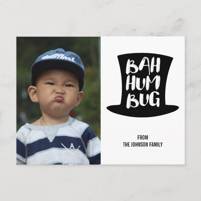 Cartão postal de Natal Bah Humbug Holiday (Frente)