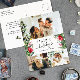 Cartão postal de Natal Botânico Elegante 3