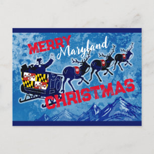 Cartão postal de Natal com bandeira de Maryland