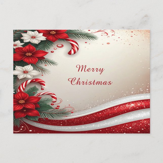 Cartão postal de Natal com Bengalas Florais de Nat (Frente)
