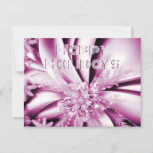 Cartão postal de Natal com flores cor-de-rosa