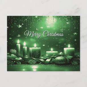Cartão postal de Natal com velas verdes