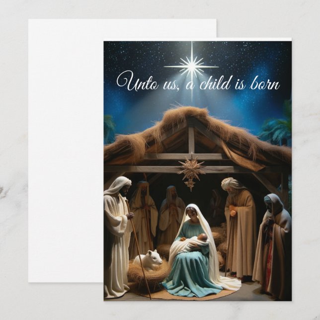 Cartão postal de Natal da Cena Natividade (Frente/Verso)