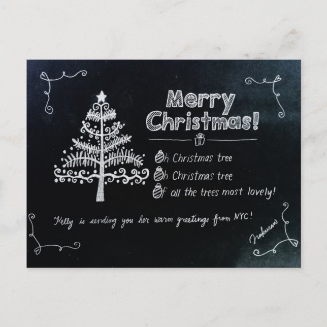 Cartão postal de Natal da NYC (Frente)